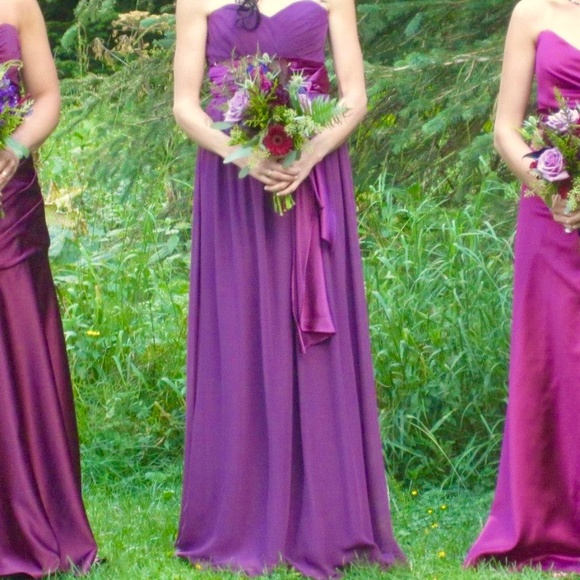 Liz Fields Floor Length Formal Dress Size 2 Berry - Picture 4 of 16